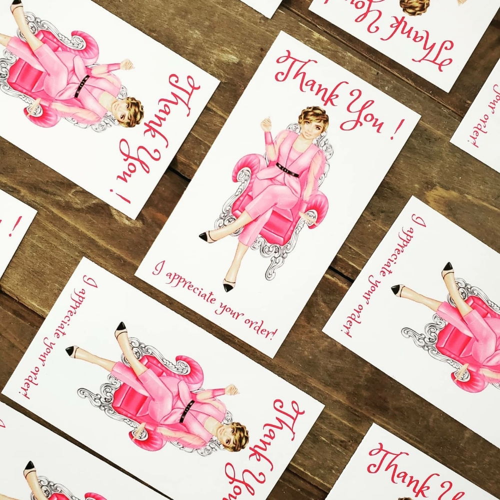 Thank You Cards 50 Girl Boss Shopaholic Poshaholic